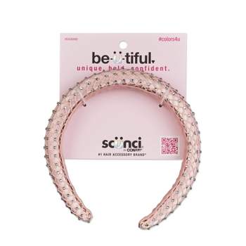 scünci be-ü-tiful Rhinestone and Mesh Embellished Padded Headband - Pink