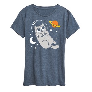Women's - Instant Message - Astronaut Cat Short Sleeve Graphic T-Shirt - 1 of 4