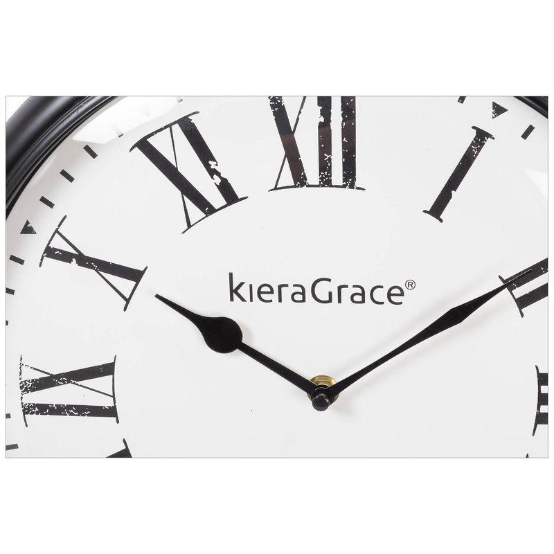 Kiera Grace 13&#34; Antique Wall Clock Black/White, 3 of 6