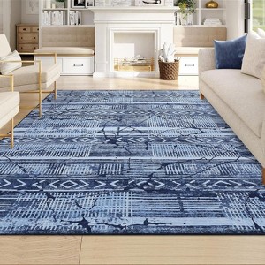 Area Rugs for Living Room, Machine Washable Rug Distressed Indoor Floor Carpet Marble Boho Farmhouse Rug for Bedroom Dining Room Playroom Office - 1 of 4