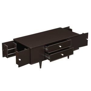 AENKYO 47.2" Modern Coffee Table with 4 Drawers & Hidden Storage, 4 Solid Wood Legs, Rectangle Wood Center Table for Living Room - 1 of 4