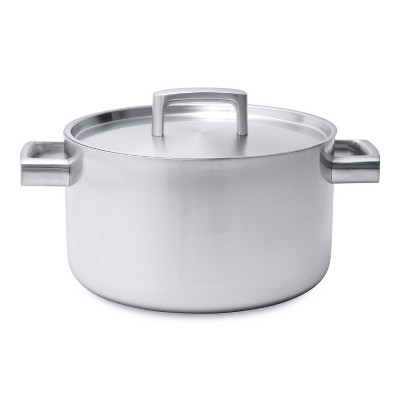 BergHOFF Ron 10" 18/10 Stainless Steel 5-Ply Covered Stockpot, 6.4 Qt