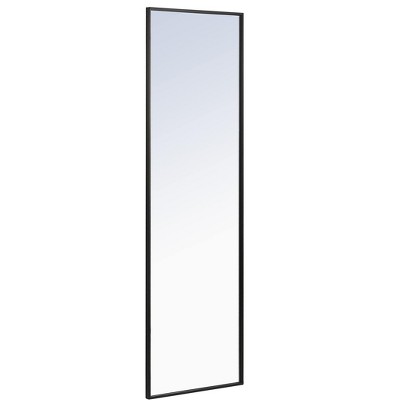 Black Metal Frame Rectangular Wall Mirror 18x60