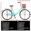 24" & 26" Cruiser Bike Commuter Bike Beach Cruiser w/ Ergonomic Upright Design, w/Basket & Adjustable Seat - 2 of 4
