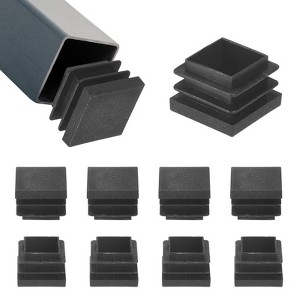 Unique Bargains Square Chair Leg Bar Stool Plastic Hole Plug Tubing End Caps Black - 1 of 4