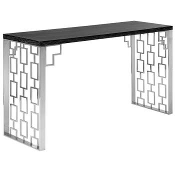 Skyline Rectangular Wood/Metal Console Table Charcoal - Armen Living