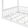 CAVINAS Twin Size Bed Frame, Wood Bed House Bed Frame with Fence, House-Shaped Floor Bed for Kids, Teens, Girls, Boys, Floor Platform Bed - 4 of 4