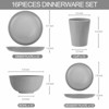 Itopfox 48-Piece Grey Wheat Straw Dinnerware Set Unbreakable Plates, Bowls, and Cups for 12, Dishwasher Safe, Perfect for Camping, BBQs & Gatherings - 2 of 4