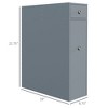 DOMETOUR Bathroom Floor Organizer Free Standing Space Saving Narrow Storage Cabinet Bath Toilet Paper Holder with Drawers, Gray - 2 of 4