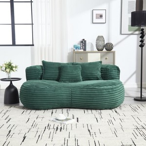 SYFERLORY COOLMORE Bean Bag sofa Lazy Sofa Durable Comfort Lounger High Back Bean Bag Chair Emerald - 1 of 4