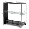 Costway Wine Rack Unit w/Tempered Glass Shelf & Glass Holders Glossy  Black - 3 of 4