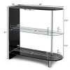 Costway Wine Rack Unit w/Tempered Glass Shelf & Glass Holders Glossy  Black - image 3 of 4