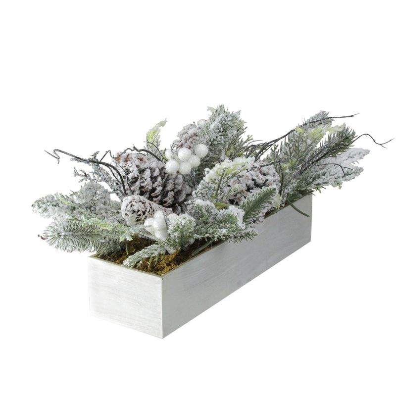 Northlight 19.5" Frosted Winter Foliage Christmas Tabletop Decoration, 3 of 4