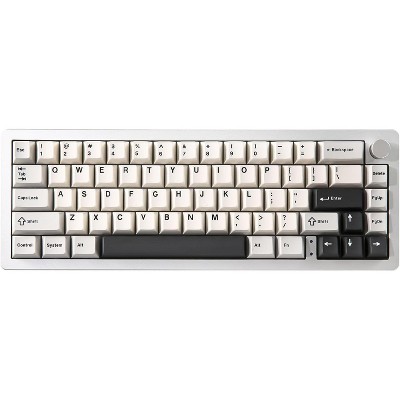 YUNZII AL66 Wireless Mechanical Keyboard,65% Knob Control Aluminum Gaming Keyboard, Gasket Mounted RGB Keyboard(Milk Switch, Silver)