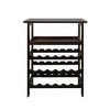 Solid Wood Freestanding 18-Bottle Wine Rack with Shelves Espresso - Flora Home: Pine Construction, 1 Shelf, 33" Height - 3 of 4