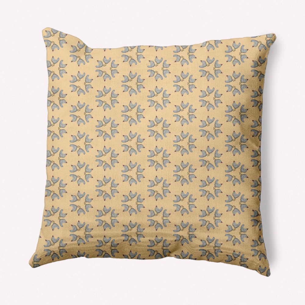16"x16" Chickens-go-round Easter Square Throw Pillow Yellow - e by design: Indoor Farmhouse Decor, Polyester