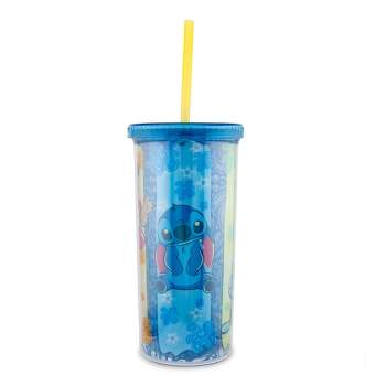 Silver Buffalo Disney Lilo & Stitch Scrump 20-Ounce Plastic Carnival Cup With Lid and Straw