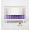 Bacati - Solid Purple 100 percent Cotton Universal Baby US Standard Crib or Toddler Bed Fitted Sheet - 4 of 4