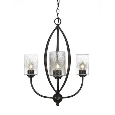 Toltec Lighting Marquise 3 - Light Chandelier in  Dark Granite with 4" Clear Bubble Shade