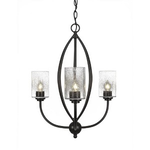 Toltec Lighting Marquise 3 - Light Chandelier in  Dark Granite with 4" Clear Bubble Shade - 1 of 1
