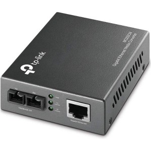 TP-Link Gigabit SFP to RJ45 Fiber Media Converter Fiber to Ethernet Converter 10/100/1000Mbps RJ45 Port to (MC200CM)Black Manufacturer Refurbished - 1 of 3
