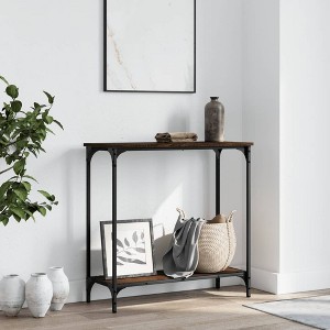 vidaXL Console Table Brown Oak 29.5 in.x12 in.x29.5 in. Engineered Wood - 1 of 4
