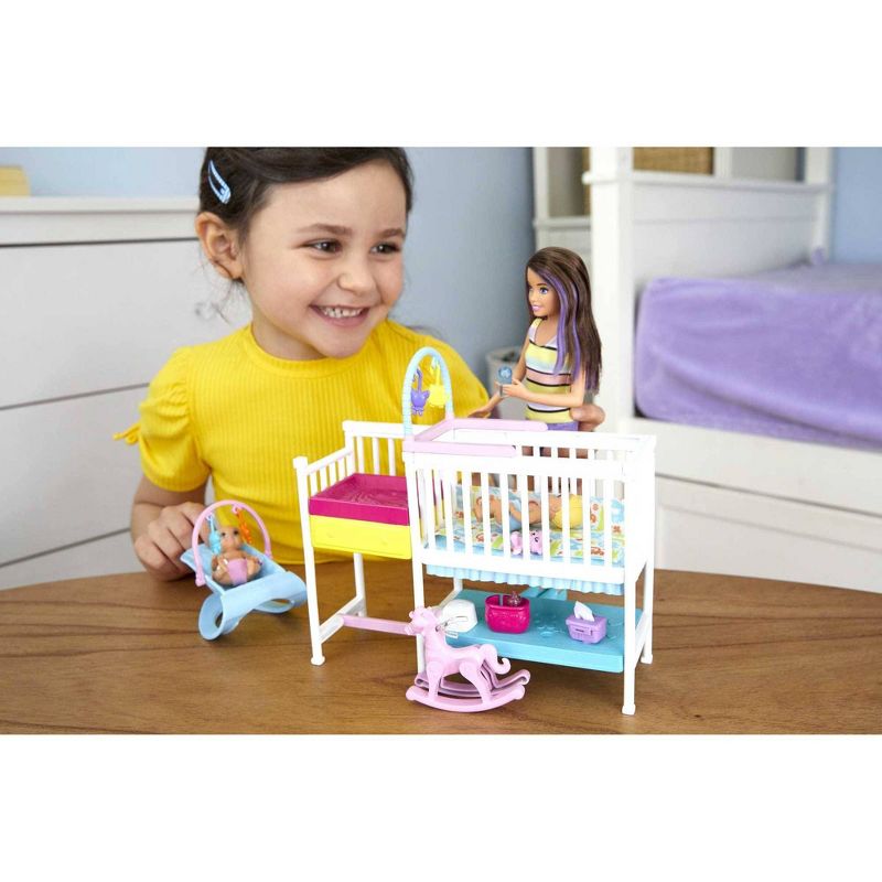 Barbie Skipper Babysitters Inc Nap &#39;n&#39; Nurture Nursery Dolls and Playset, 3 of 19
