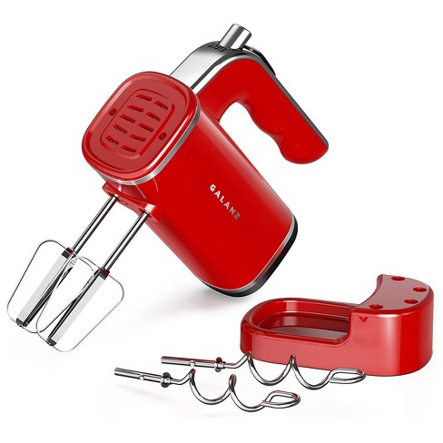 Galanz 5 Speed 150 Watt Retro Hand Mixer With Storage Base In Hot Rod Red :  Target