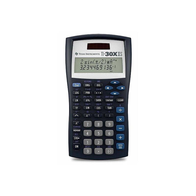 Texas Instruments TI-30X IIS 2-Line 11-Digit Solar Powered Scientific Calculator Teacher Kit Black, 1 of 4
