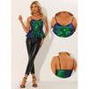 INSPIRE CHIC Women's Spaghetti Strap V Neck Sparkle Ruffles Peplum Camisoles - 2 of 4