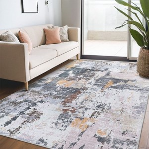 Area Rugs for Living Room Bedroom, Modern Abstract Machine Washable Rug Soft Rug, Low Pile Non Slip Carpet - 1 of 4