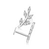 Pure Collection by Ross-Simons 0.10 ct. t.w. Diamond Leaf Flat-Back Ear Climbers in Sterling Silver - 3 of 4