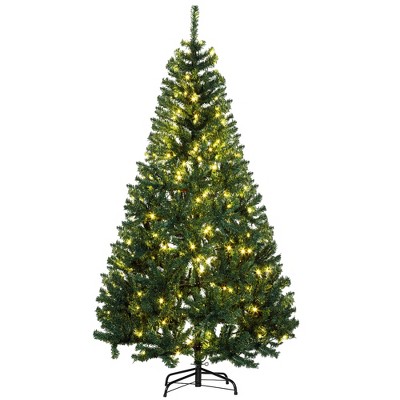 6 FT Tall PreLit Artificial Christmas Tree with Realistic Branches, 250 Warm White LED Lights and 1000 Tips