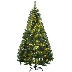 6 FT Tall PreLit Artificial Christmas Tree with Realistic Branches, 250 Warm White LED Lights and 1000 Tips - 1 of 4