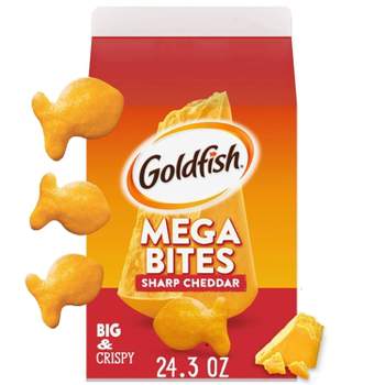 Goldfish Mega Bites Sharp Cheddar Crackers - 24.3oz
