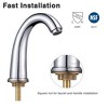 Yescom 3 Hole Bathroom Faucet for Undermount Sink Widespread 2 Handle Basin Mixer Taps Chrome - 2 of 4