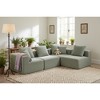 111'' Chenille L-Shaped Modular Sectional Sofa with Deep All-Foam Seats and 5 Matching Pillows - 3 of 4