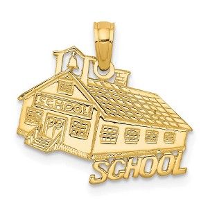 Black Bow Jewelry 14k Yellow Gold Flat Schoolhouse Pendant - 1 of 4