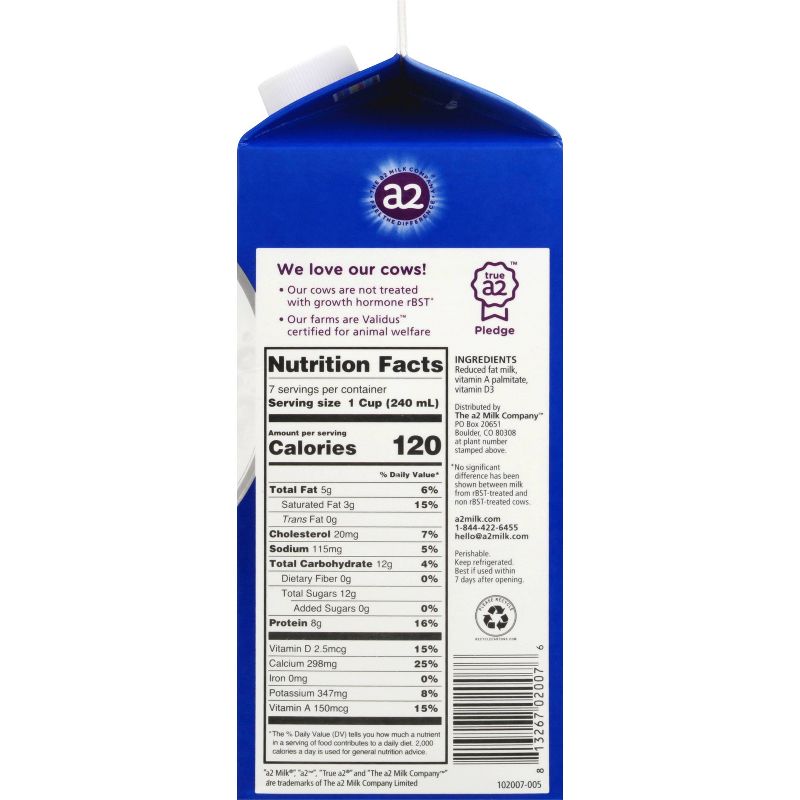 a2 Milk 2% Vitamin A &#38; D Ultra-Pasteurized - 59 fl oz, 4 of 6
