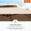 PURPLE LEAF Patio Large Cantilever Umbrella Outdoor Wood Grain Pattern Umbrella Pole Offset Umbrella Heavy Duty Sun Umbrellas for Garden Deck Pool - 2 of 4