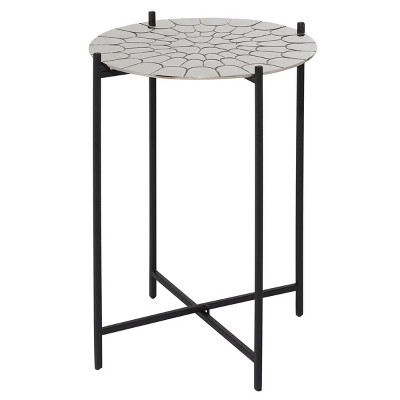 Contemporary Geometric Accent Table Silver - Olivia & May