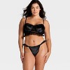 Women's Velvet & Mesh Pleated Lingerie Set - Auden™ - 4 of 4