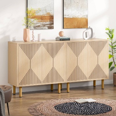 Hommoo Modern Sideboard Buffet, 59" Wood Storage Cabinet with Doors