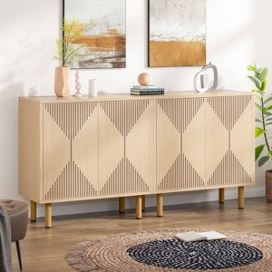 Hommoo Modern Sideboard Buffet, 59" Wood Storage Cabinet with Doors - 1 of 4