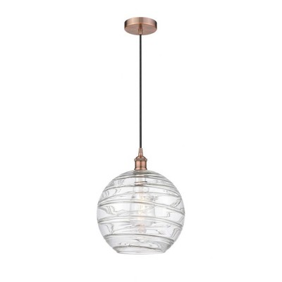 Athens Deco Swirl - 1 Light Mini Pendant In Industrial Style-14.75 Inches Tall and 12 Inches Wide