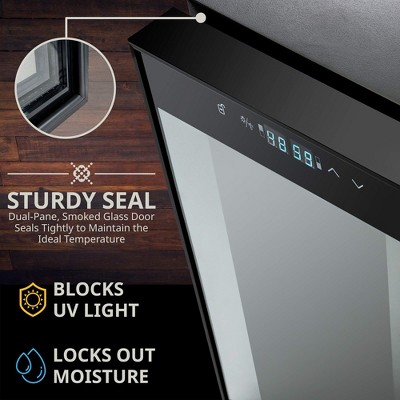 Ivation 33 Bottle Black Dual Zone Wine Cooler with Lock