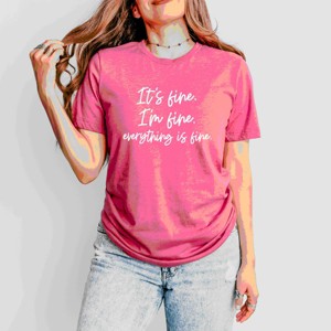 Simply Sage Market It's Fine I'm Fine Everything Is Fine Short Sleeve Tee - 1 of 4
