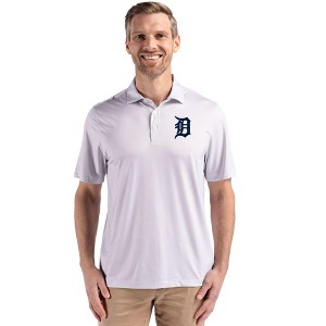 Detroit Tigers Cutter & Buck Pike Eco Diamond Dot Print Recycled Mens Polo - 1 of 1
