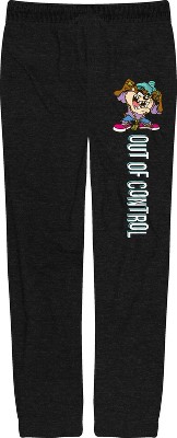 Looney Tunes Taz Out of Control Men's Black Jogger Pants