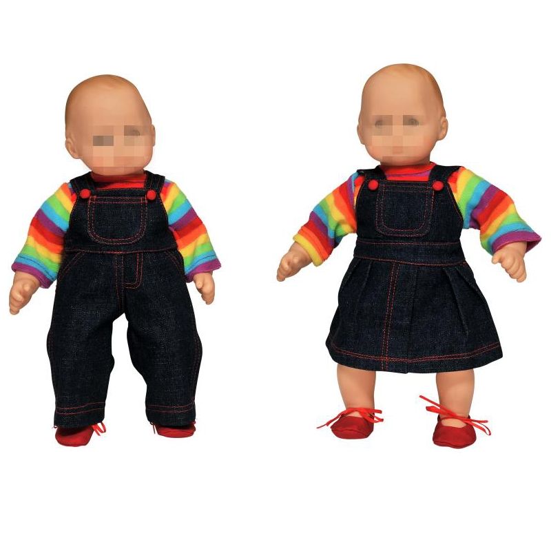 The Queen's Treasures 15 Inch Doll Set of Two Overall Skirt & Pants Outfits, 5 of 9